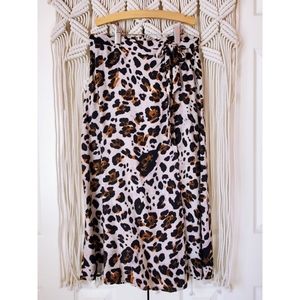 Leopard Print Wrap Skirt